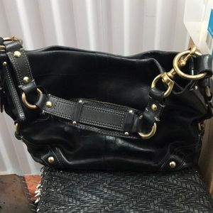 Coach leather black shoulder bag